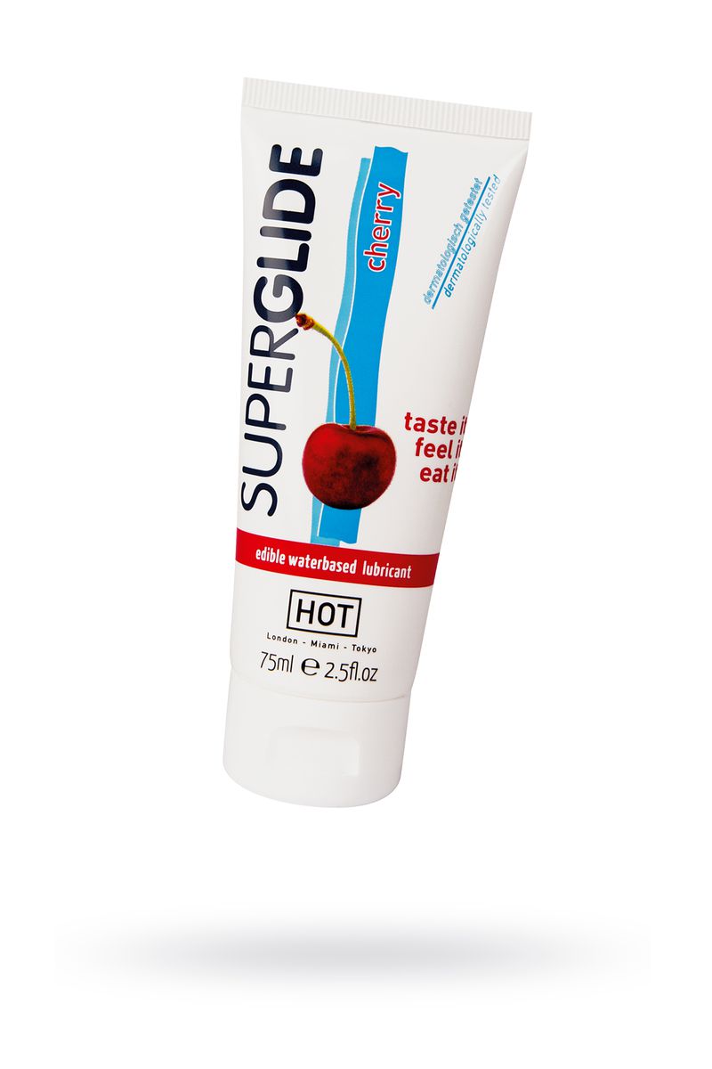 Изображение Hot Productions, Австрия Съедобная смазка на водной основе HOT Superglide для орального секса со вкусом вишни, 75 мл