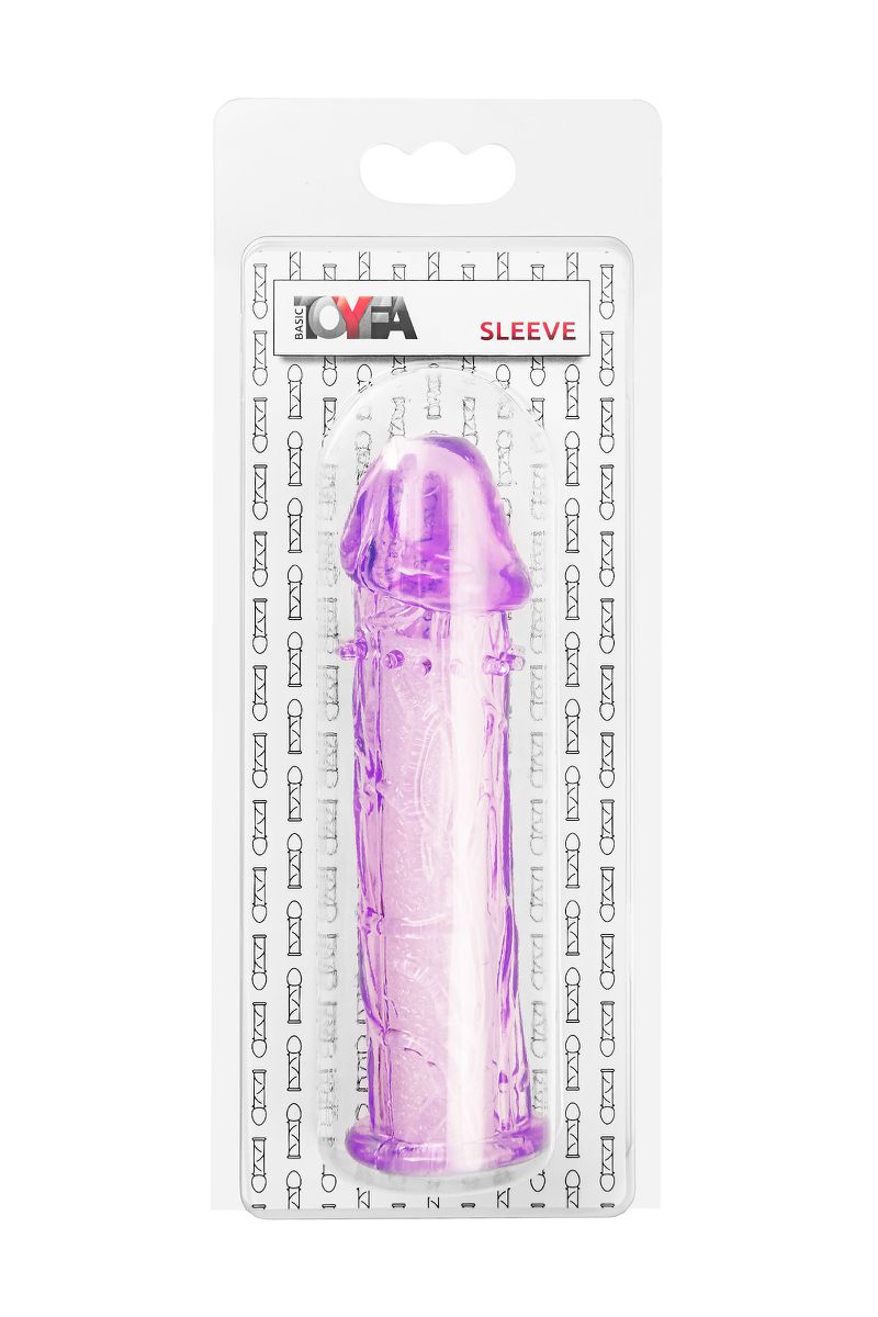 Фото TOYFA Basic Насадка на пенис TOYFA Basic, TPE, фиолетовый, 12,5 см
