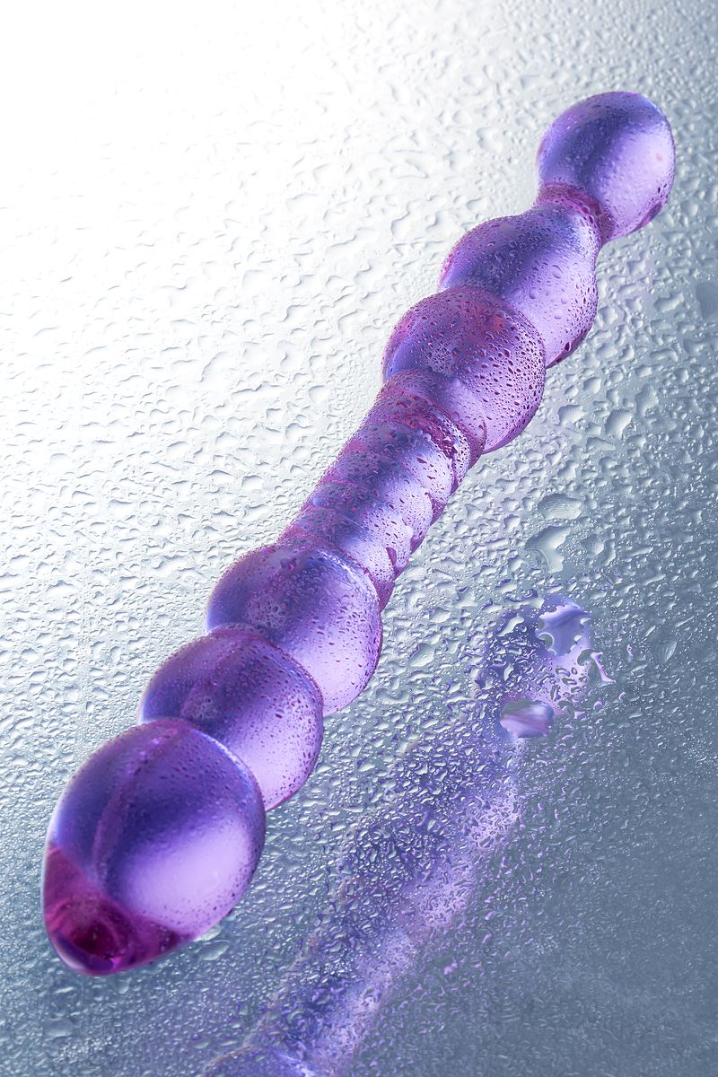 Фото Sexus Glass Двусторонний фаллоимитатор Sexus Glass, стекло, розовый, 22,5 см