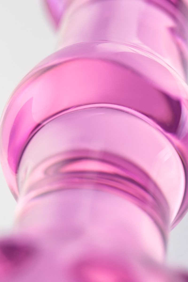 Изображение Sexus Glass Двусторонний фаллоимитатор Sexus Glass, стекло, розовый, 17 см