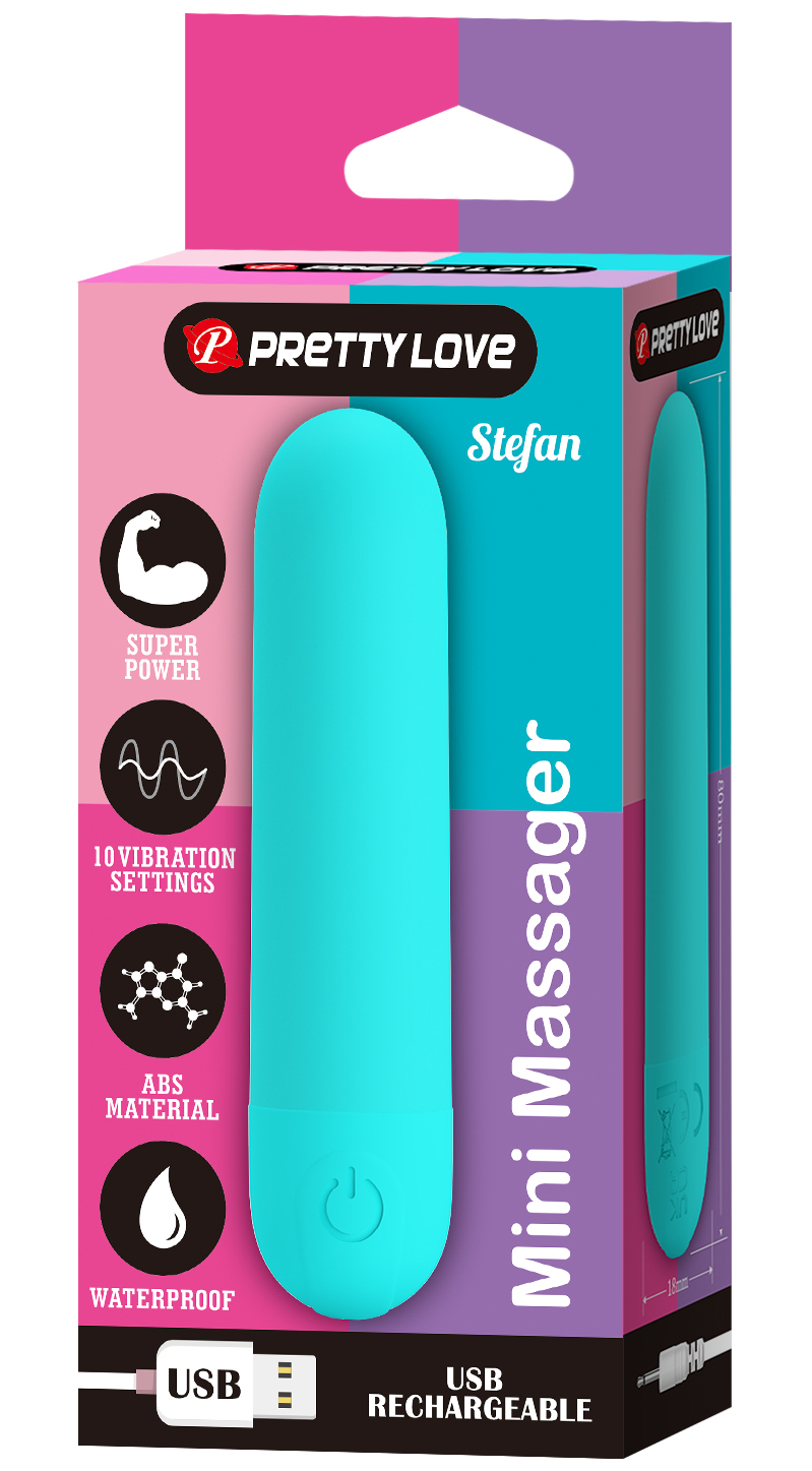 Pretty Love, Китай Перезаряжаемая вибропуля Pretty Love Stefan с 10 режимами вибрации бирюзовая — купить в Минске Фото Pretty Love, Китай Перезаряжаемая вибропуля Pretty Love Stefan с 10 режимами вибрации бирюзовая