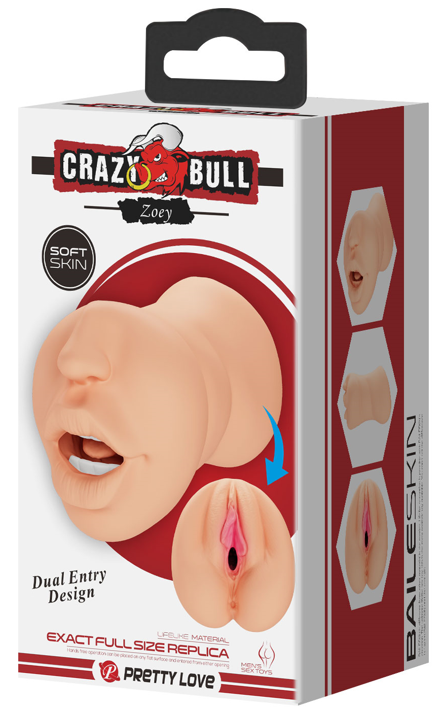 Baile, Китай Двусторонний мастурбатор Crazy Bull Zoey вагина и ротик