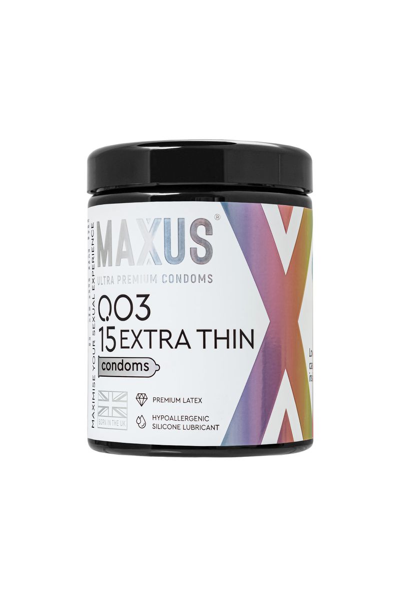 Фото Maxus Презервативы Maxus, тонкие, латекс, железный кейс, 18 см, 5,3 см, 15 шт.