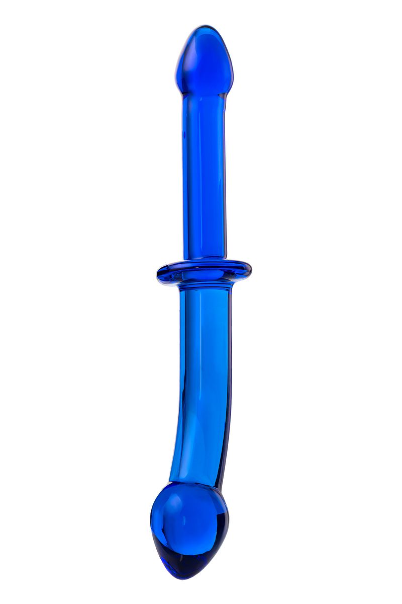 Фото Sexus Glass Двусторонний фаллоимитатор Sexus Glass, стекло, синий, 25 см