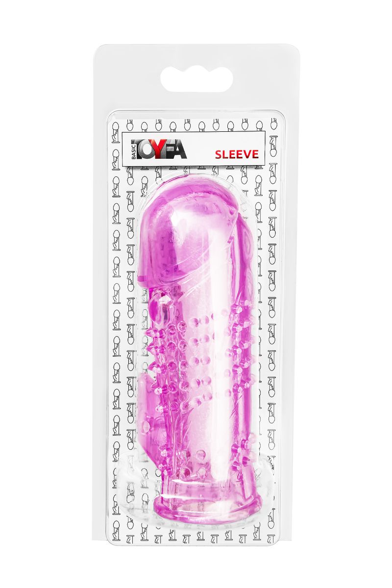 Изображение TOYFA Basic Насадка на пенис с дополнительной стимуляцией TOYFA Basic, TPE, розовый, 13 см