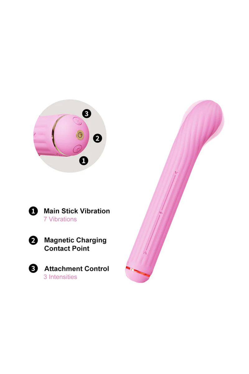 Otouch, Китай Вибратор со сменными насадками OTOUCH Magic Stick S1 Plus, силикон, фиолетовый, 21,3 см — купить в Минске Фото Otouch, Китай Вибратор со сменными насадками OTOUCH Magic Stick S1 Plus, силикон, фиолетовый, 21,3 см