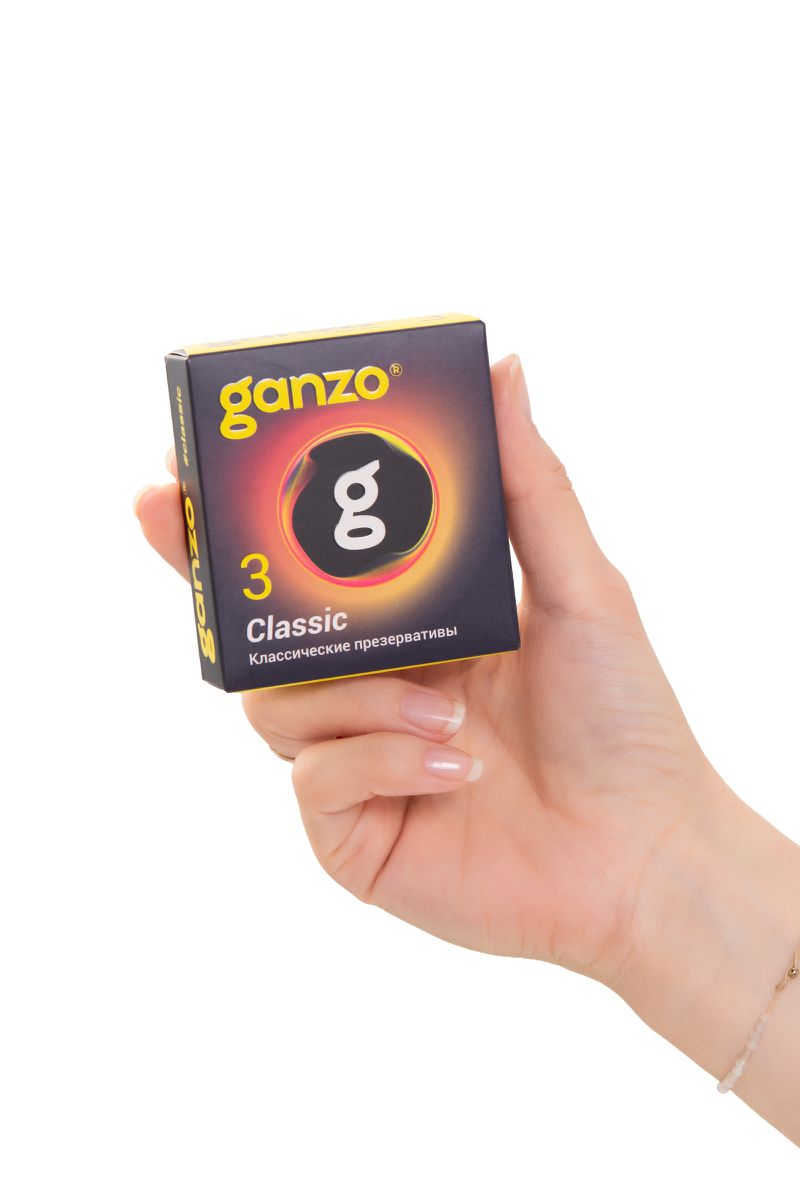 Фото Ganzo, Великобритания Презервативы Ganzo Classic, классические, с обильной смазкой, латекс, 18,5 см, 3 шт