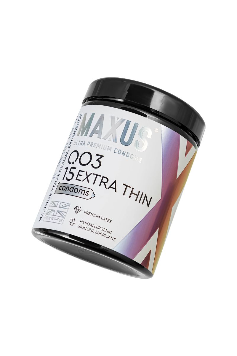 Фото Maxus Презервативы Maxus, тонкие, латекс, железный кейс, 18 см, 5,3 см, 15 шт.