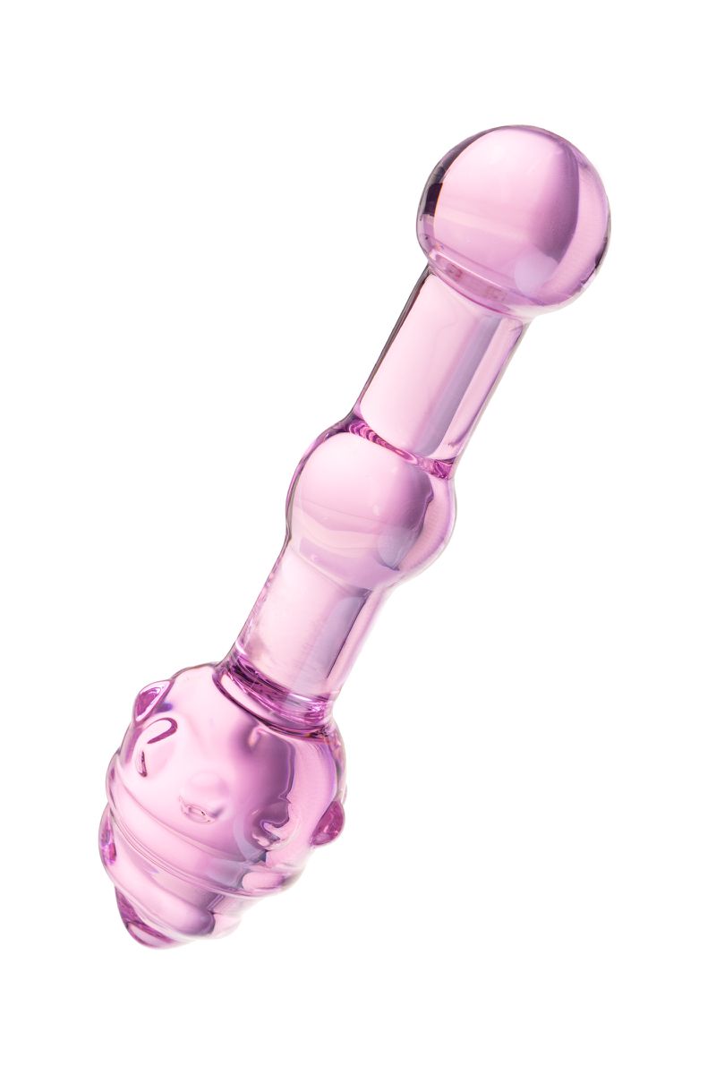 Изображение Sexus Glass Двусторонний фаллоимитатор Sexus Glass, стекло, розовый, 17 см