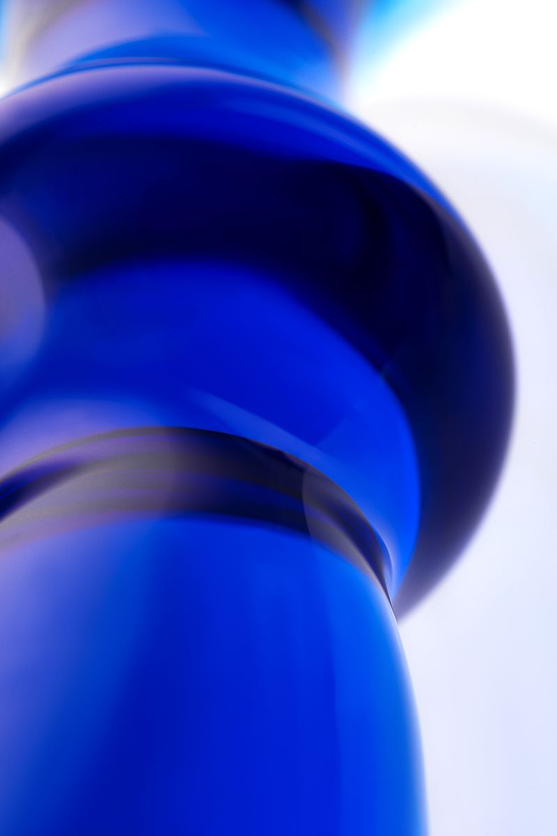 Фото Sexus Glass Анальная втулка Sexus Glass, стекло, синяя, 13,5 см, Ø 4,5 см