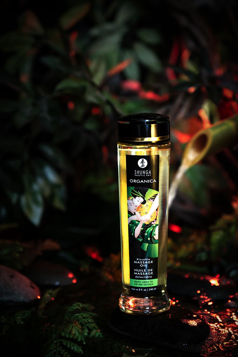 Фото Shunga, Канада Масло массажное Shunga Organica «Зелёный чай» (Exotic Green Tea), 240 мл