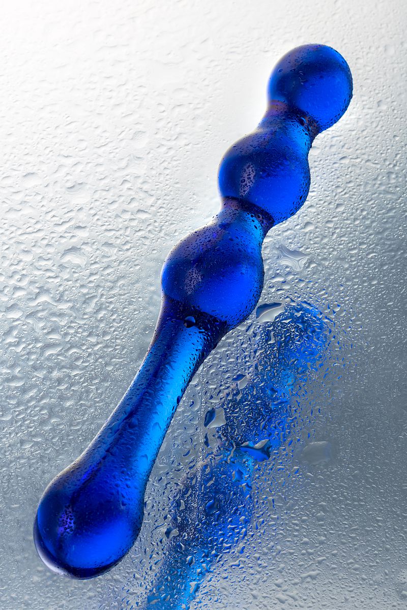 Изображение Sexus Glass Двусторонний фаллоимитатор Sexus Glass, стекло, синий, 20,5 см