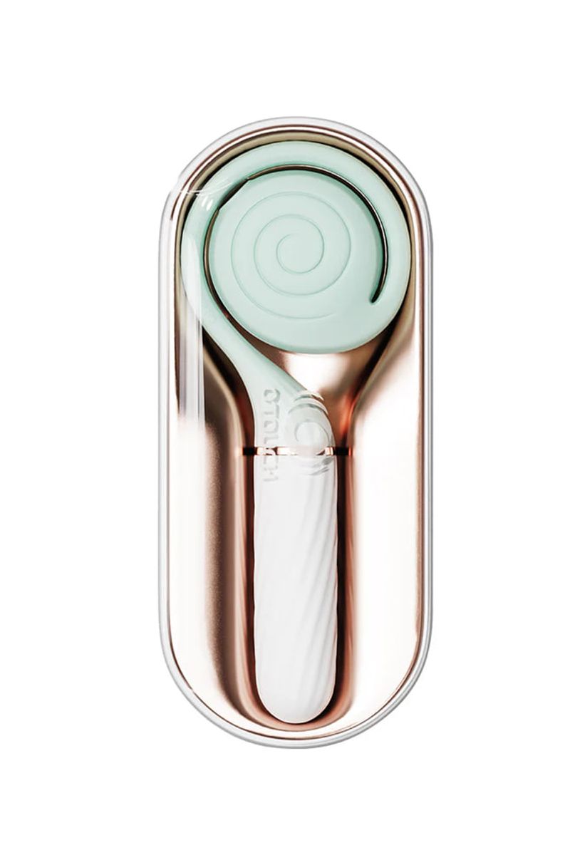 Изображение Otouch, Китай Вибратор с вакуумным стимулятором OTOUCH Lollipop Dual Stimulation, силикон, бело-бирюзовый, 20 см