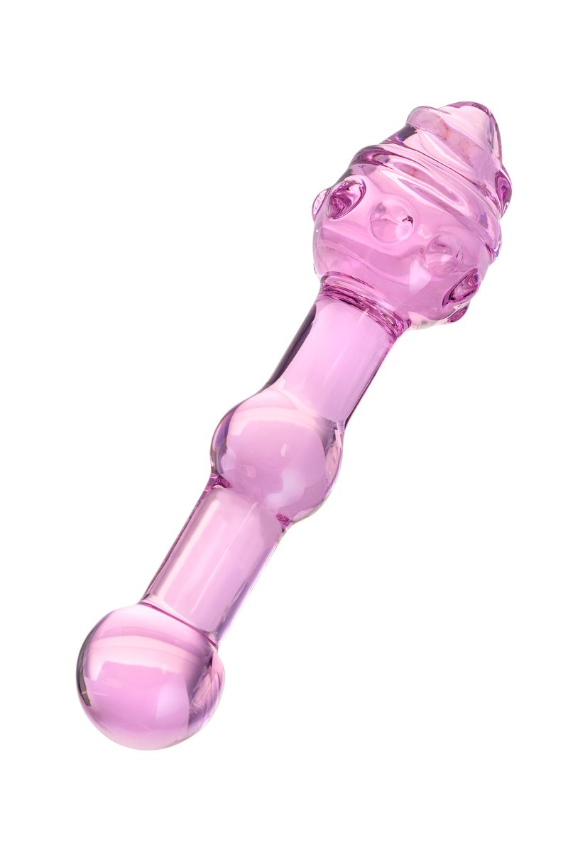 Изображение Sexus Glass Двусторонний фаллоимитатор Sexus Glass, стекло, розовый, 17 см