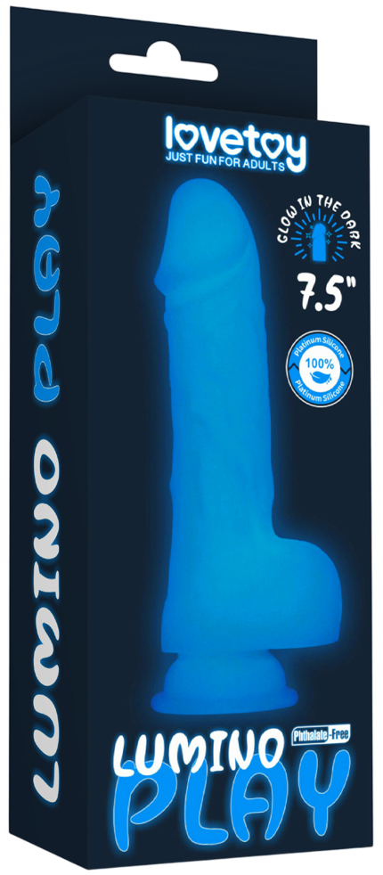 Фото Lovetoy, Китай Светящийся в темноте фаллос на присоске Lumino Play Dildo 19 см