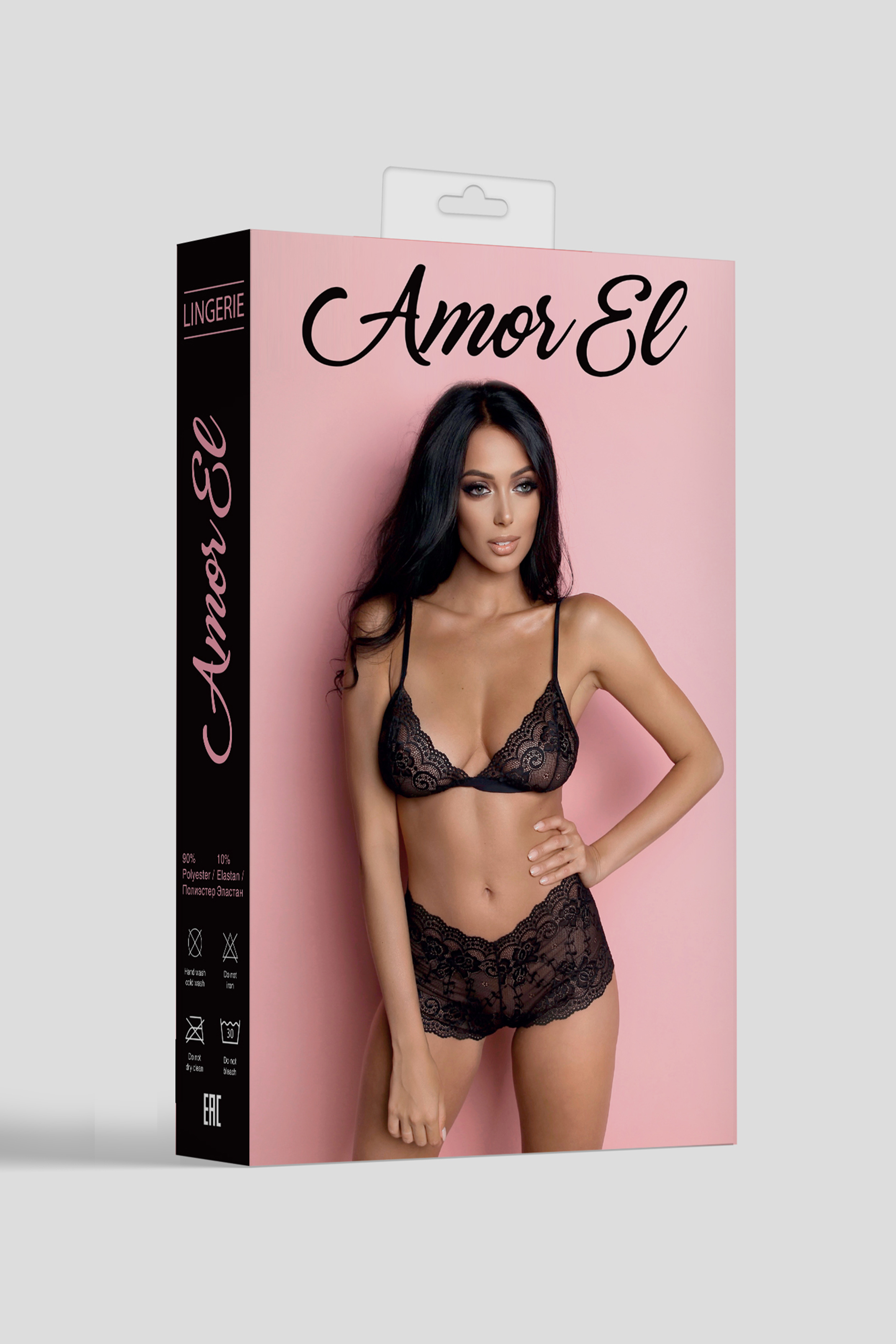 Amor EL, Испания Комплект эротического белья Tina черный S/M