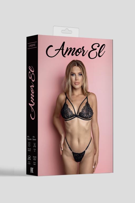 Amor EL, Испания Комплект эротического белья Pura черный L/XL