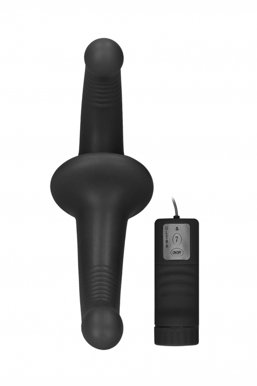 Shots Media, Нидерланды Безремневой страпон с вибрацией и пультом управления Vibrating Silicone Strapless Strapon