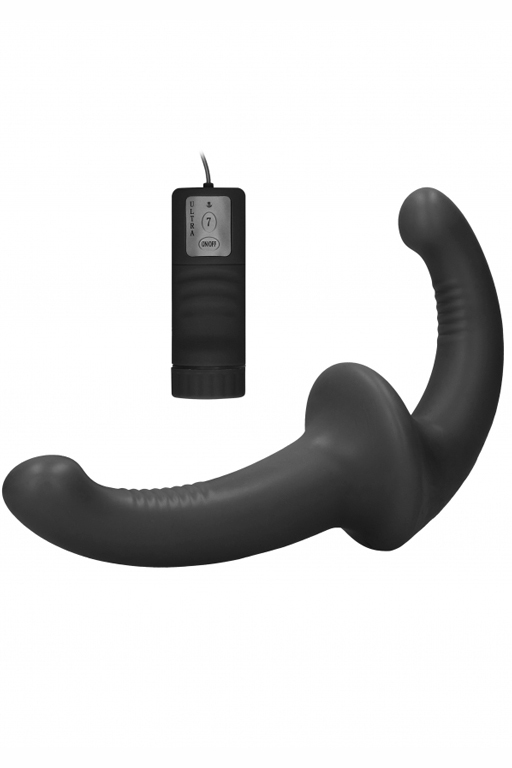 Shots Media, Нидерланды Безремневой страпон с вибрацией и пультом управления Vibrating Silicone Strapless Strapon