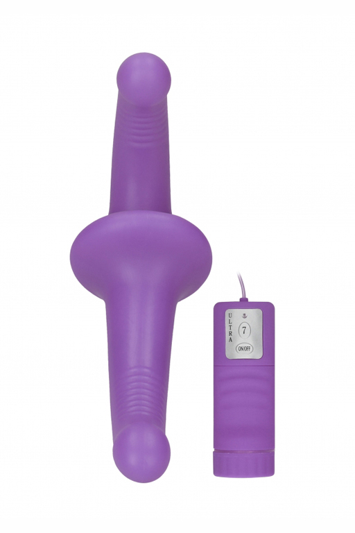 Shots Media, Нидерланды Безремневой страпон с вибрацией и пультом управления Vibrating Silicone Strapless Strapon