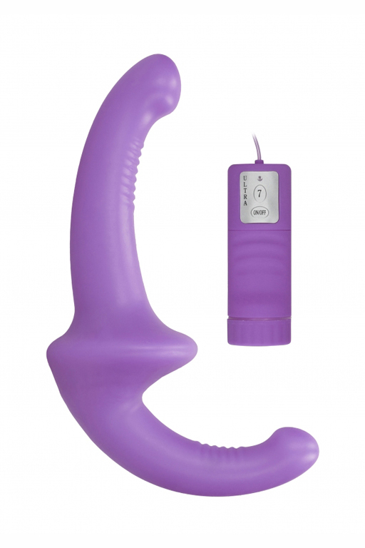 Shots Media, Нидерланды Безремневой страпон с вибрацией и пультом управления Vibrating Silicone Strapless Strapon