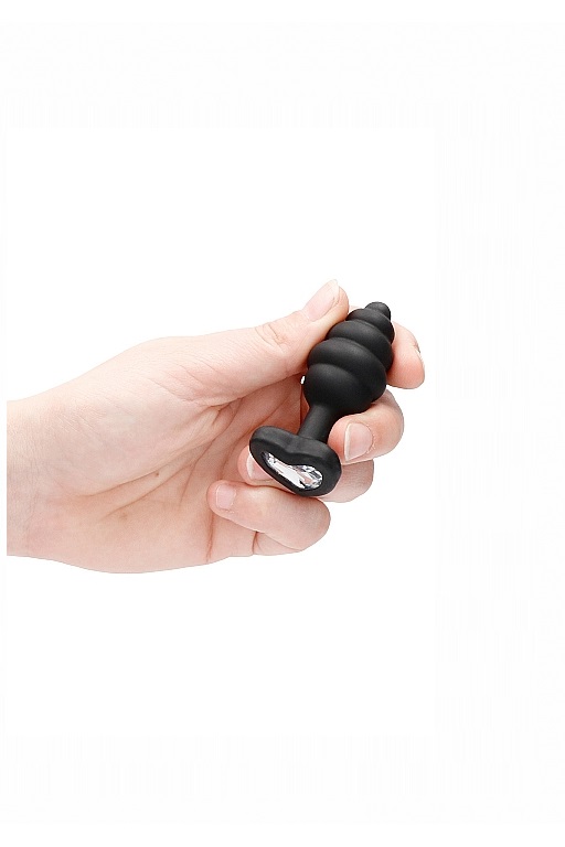 Shots Media, Нидерланды Анальная пробка Regular Ribbed Diamond Heart Plug