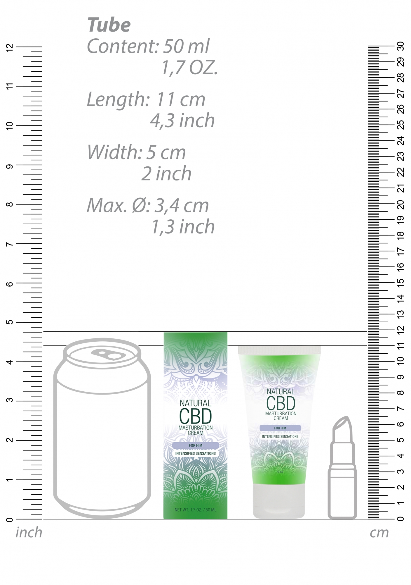 Shotsmedia, Голландия Крем для мастурбации для Него Natural CBD - 50 ml