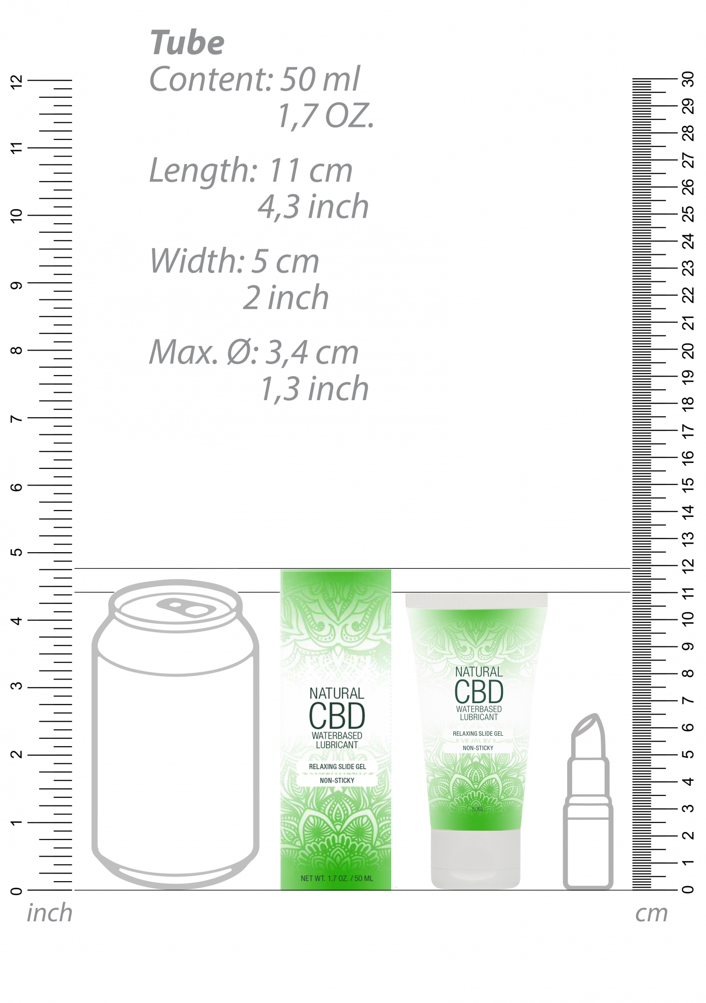 Shotsmedia, Голландия Лубрикант на водной основе Natural CBD - 50 ml