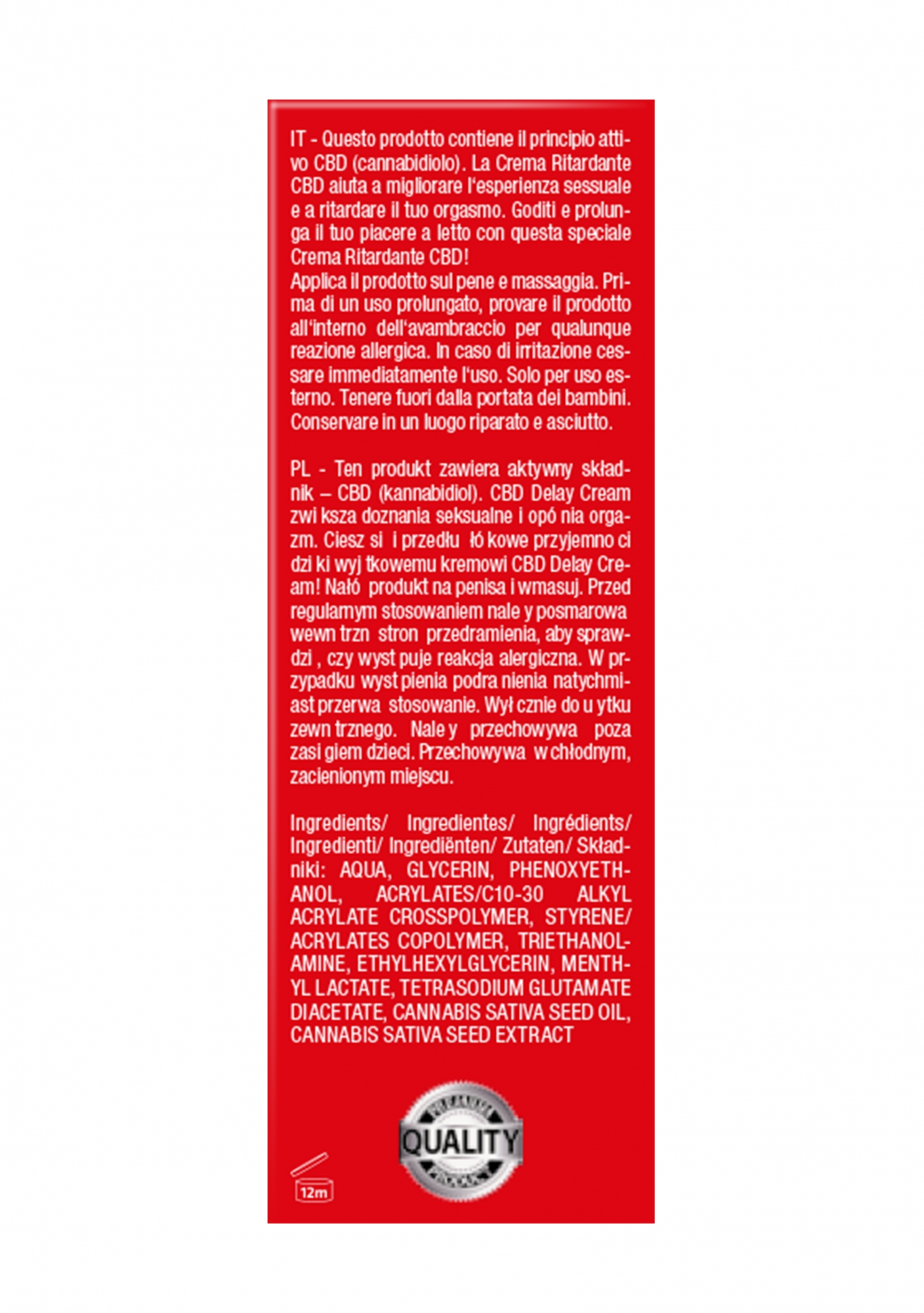 Shotsmedia, Голландия Крем пролонгирующий CBD from Amsterdam - 50 ml