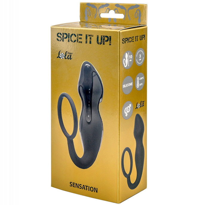 Фото Lola Toys, Россия Анальная пробка с кольцом на пенис Spice it up Sensation Dark Grey
