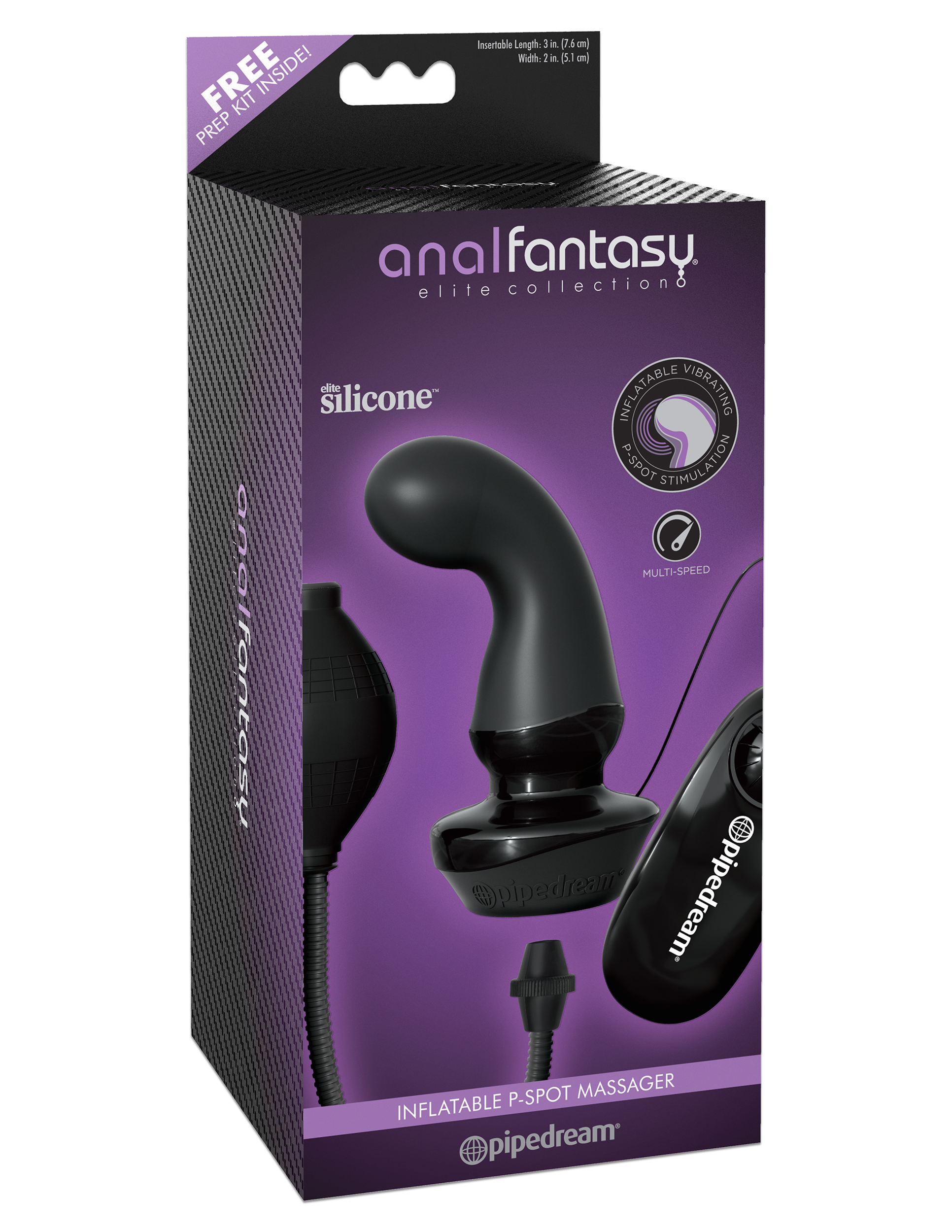 Изображение PipeDream, США Вибромассажер простаты с функцией расширения AFE Inflatable P-Spot Massager