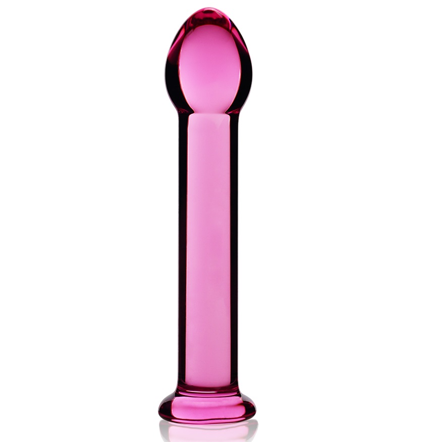 Фото Lovetoy, Китай Гладкий розовый фаллоимитатор из стекла 17 см