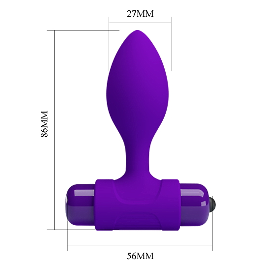 Изображение Pretty Love, Китай Анальная втулка с вибрацией Pretty Love Vibra Butt Plug фиолетовая