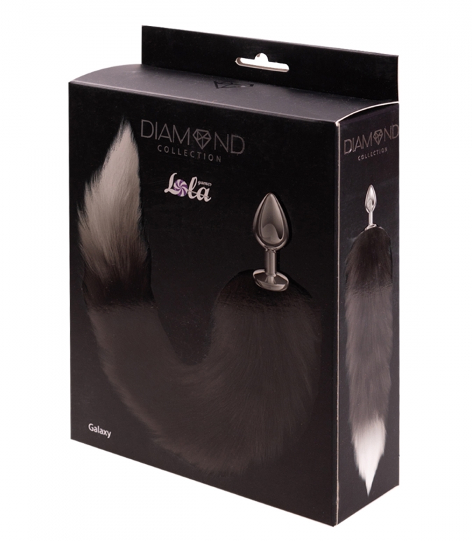 Изображение Lola Toys, Россия Анальная пробка с серым хвостиком Diamond Starlit Black