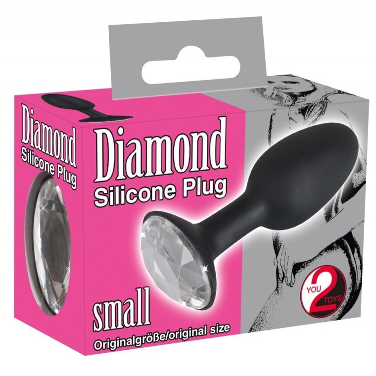 Фото Orion, Германия Черная силиконовая пробка с кристаллом Diamond Silicone Plug Small