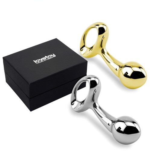 Фото Lovetoy, Китай Золотистая анальная втулка с изогнутым телом