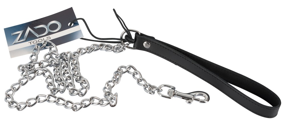 Изображение Orion, Германия Поводок-цепочка с кожаной ручкой Leather Leash