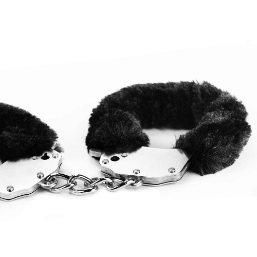 Фото Lovetoy, Китай Черные металлические наручники с мехом Fetish Pleasure