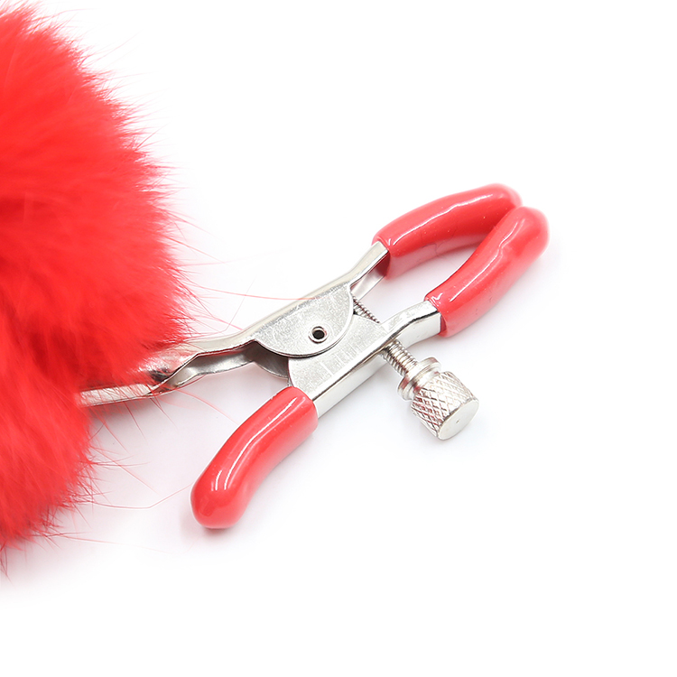 Изображение Lola Toys, Россия Зажимы на соски с красным мехом Party Hard Angelic Red