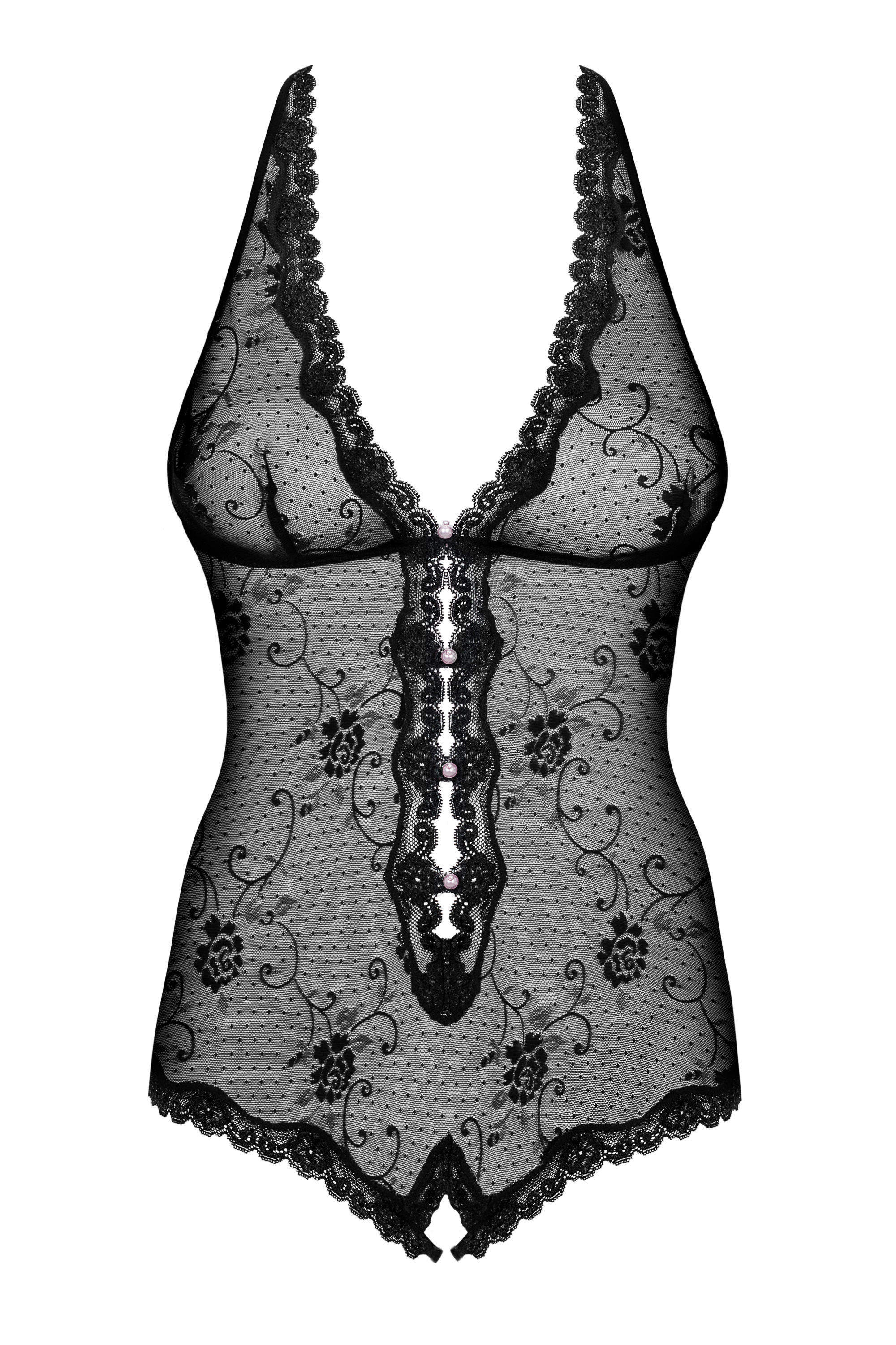 Изображение Obsessive, Польша Эротичное кружевное боди с пикантным доступом Fiorenta L/XL