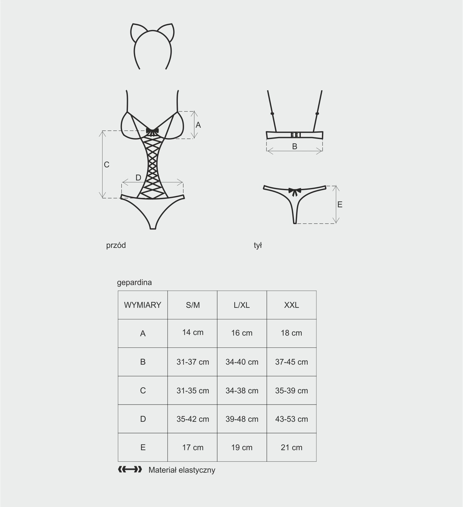 Изображение Obsessive, Польша Эротический комплект Gepardina S/M