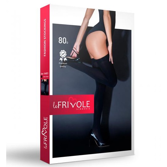 Фото LE FRIVOLE Плотные черные чулки S/M 80 den