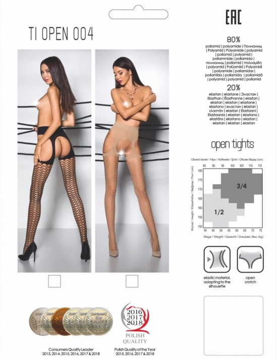 Фото Passion, Польша Колготки TIOpen 004 черные размер 3/4