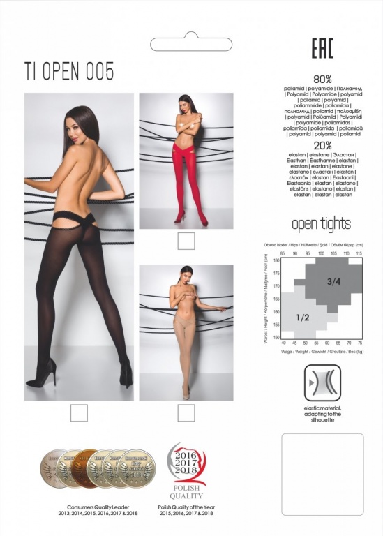 Фото Passion, Польша Колготки Tiopen 005 красные размер 3/4