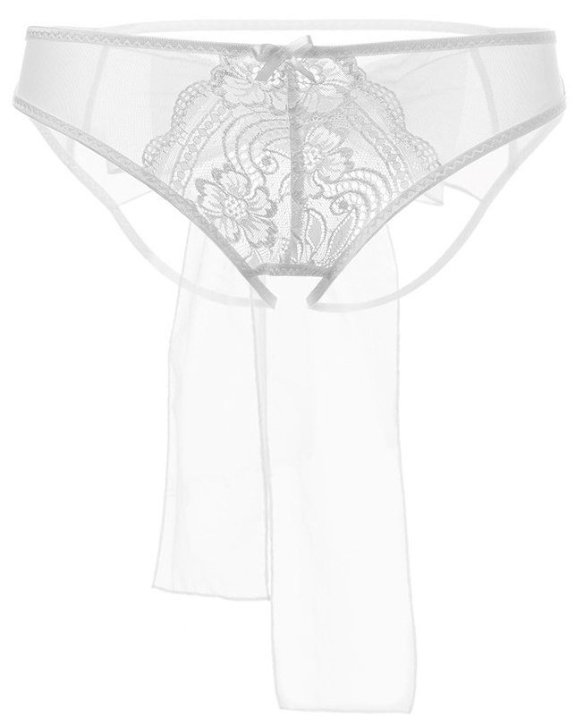Изображение Erolanta Lingerie Эротические трусики белого цвета с бантом Erolanta Mia S