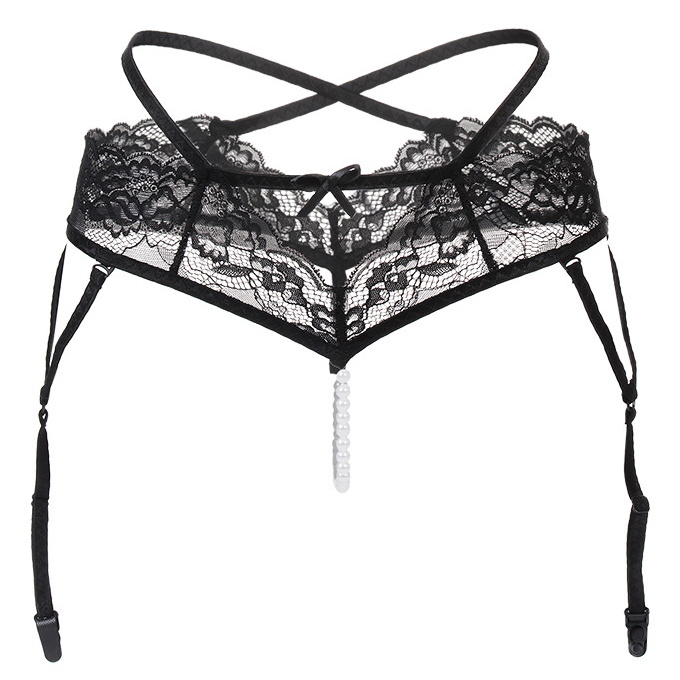 Изображение Erolanta Lingerie Кружевные трусики-пояс с жемчужной нитью Erolanta Wendy 50-52