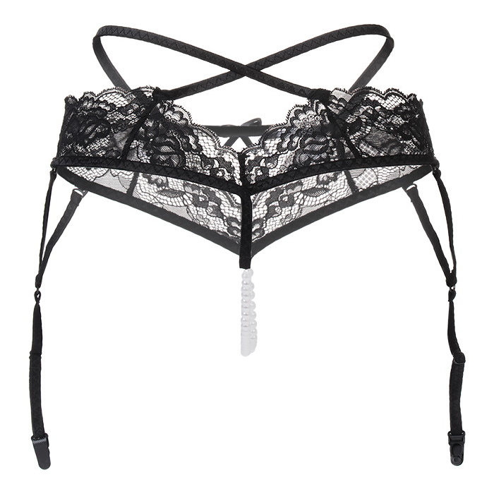 Изображение Erolanta Lingerie Кружевные трусики-пояс с жемчужной нитью Erolanta Wendy 50-52