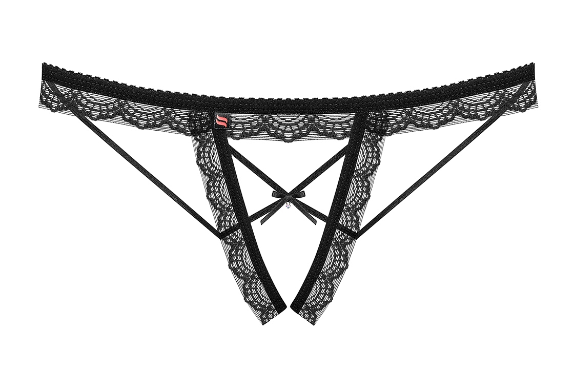 Obsessive, Польша Смелые черные трусики с доступом L/XL — купить в Минске Фото Obsessive, Польша Смелые черные трусики с доступом L/XL