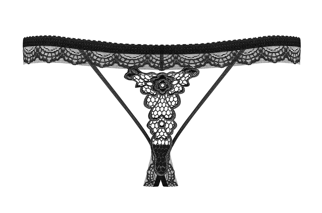 Obsessive, Польша Смелые черные трусики с доступом L/XL — купить в Минске Фото Obsessive, Польша Смелые черные трусики с доступом L/XL