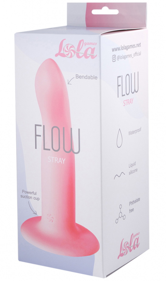 Фото Lola Toys, Россия Нереалистичный фаллос на присоске Flow Stray Pink 17 см